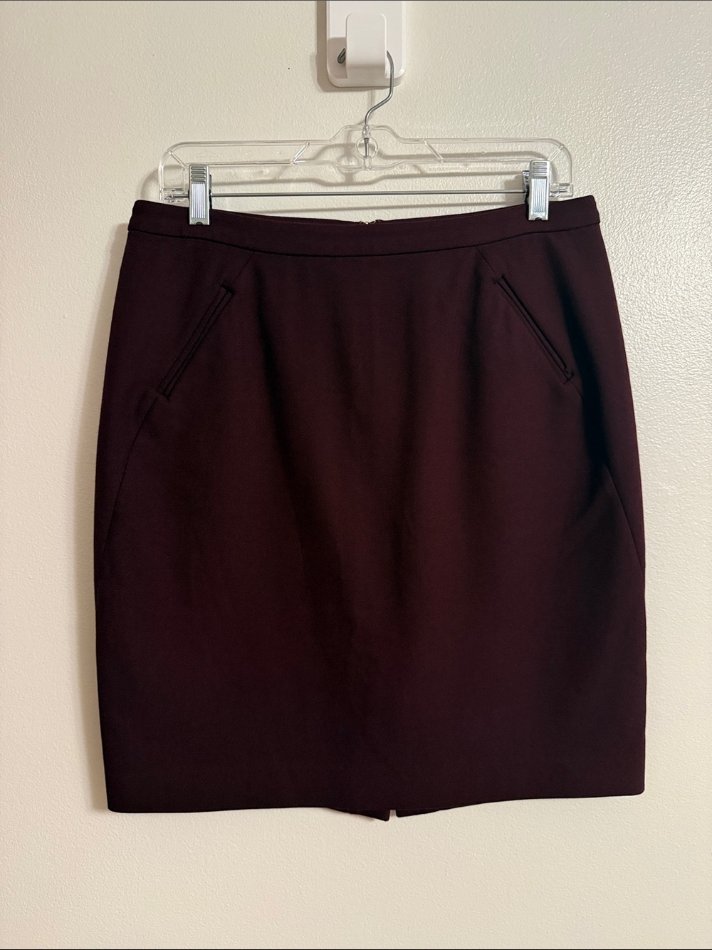 LOFT Wine Pencil Skirt with Angled Pockets
